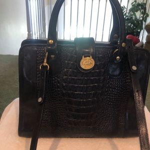 Brahmin Black Stachel w/Black Wallet Combo